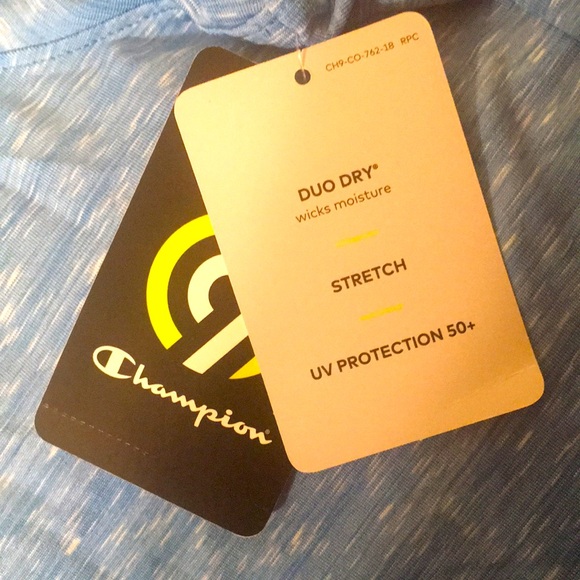 Champion Polo Shirt Golf Shirt Heathered Blue for Men New - Picture 4 of 9